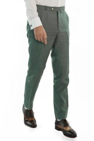 Mid Green Linen Trouser