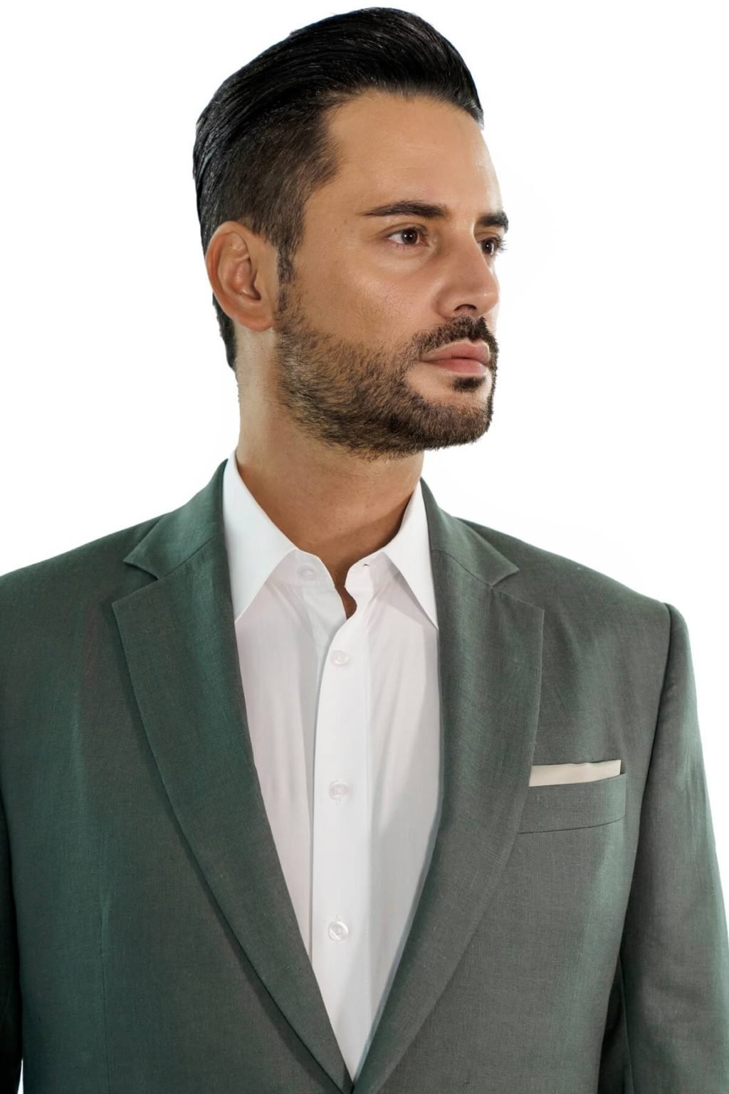 Mid Green Linen Suit Dusko Stallion Bespoke